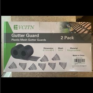 New! “Evcitn” Plastic 2-Pack Gutter Guard Mesh Roll 6”X80Ft Long Total